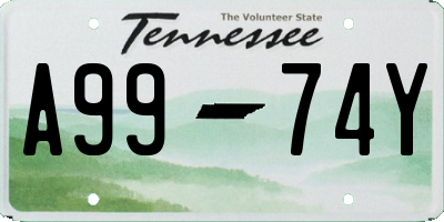TN license plate A9974Y
