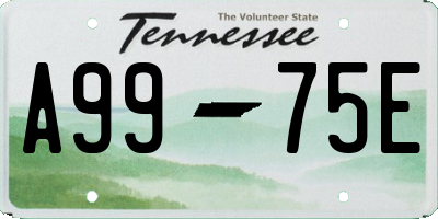 TN license plate A9975E