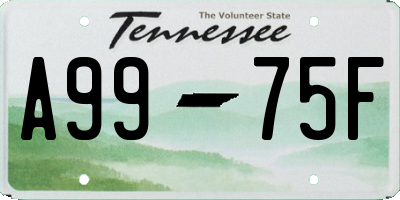 TN license plate A9975F