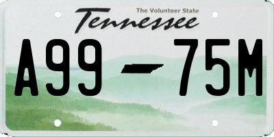 TN license plate A9975M