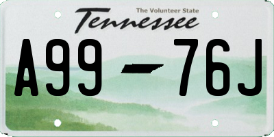TN license plate A9976J