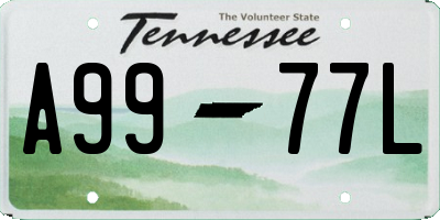 TN license plate A9977L