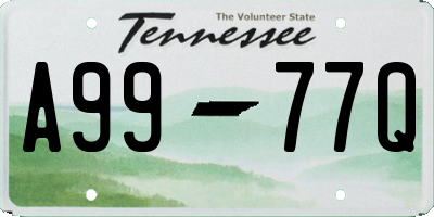 TN license plate A9977Q