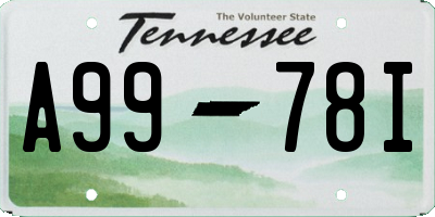 TN license plate A9978I