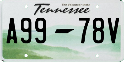TN license plate A9978V
