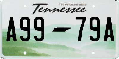 TN license plate A9979A