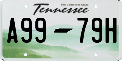 TN license plate A9979H