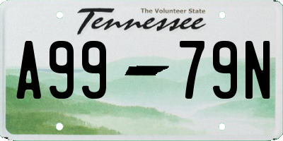 TN license plate A9979N