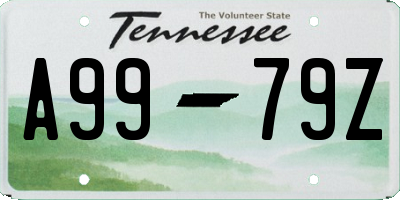 TN license plate A9979Z