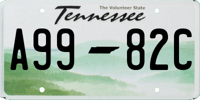 TN license plate A9982C