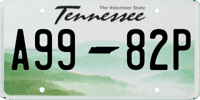 TN license plate A9982P
