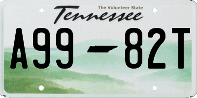 TN license plate A9982T