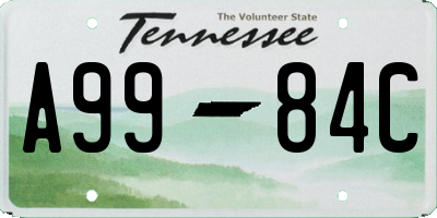 TN license plate A9984C