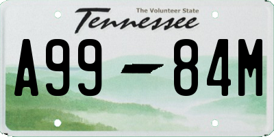 TN license plate A9984M