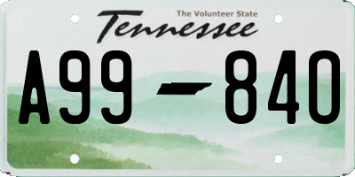 TN license plate A9984O