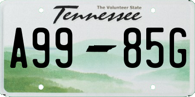 TN license plate A9985G