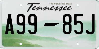 TN license plate A9985J