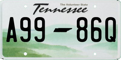 TN license plate A9986Q