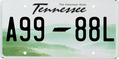 TN license plate A9988L