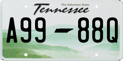 TN license plate A9988Q