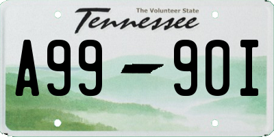 TN license plate A9990I