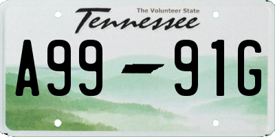 TN license plate A9991G