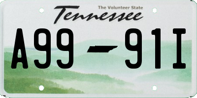 TN license plate A9991I