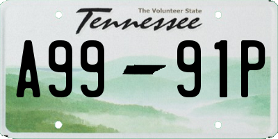 TN license plate A9991P