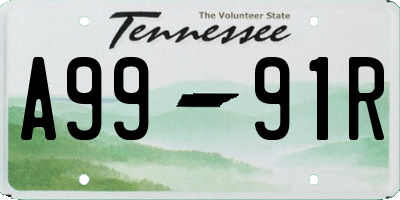 TN license plate A9991R