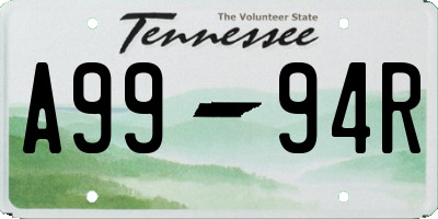 TN license plate A9994R