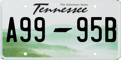 TN license plate A9995B