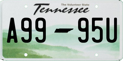 TN license plate A9995U
