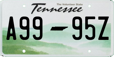 TN license plate A9995Z
