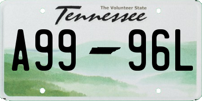 TN license plate A9996L