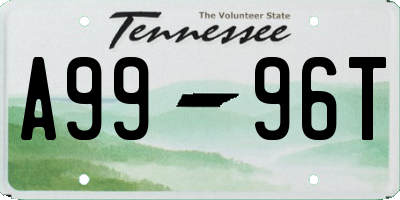 TN license plate A9996T