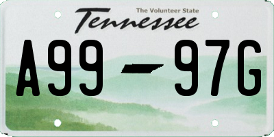 TN license plate A9997G