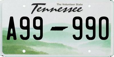 TN license plate A9999O