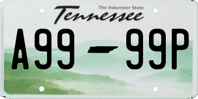 TN license plate A9999P