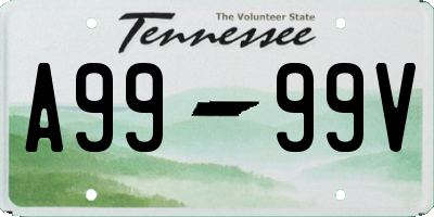 TN license plate A9999V