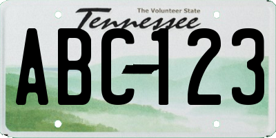 TN license plate ABC123