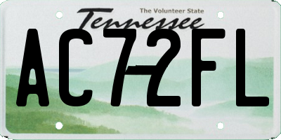 TN license plate AC72FL