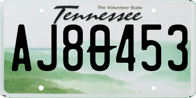 TN license plate AJ80453