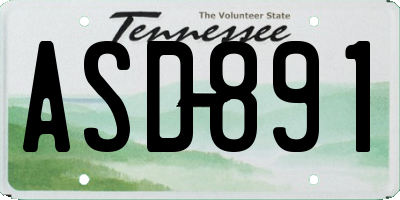 TN license plate ASD891