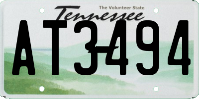 TN license plate AT3494