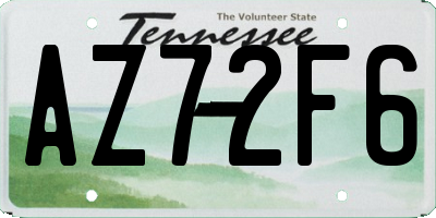 TN license plate AZ72F6