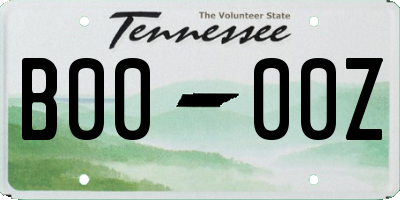 TN license plate B0000Z