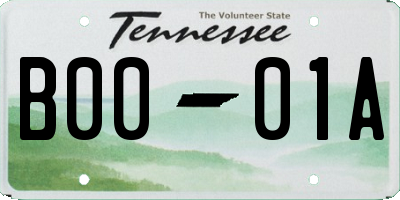 TN license plate B0001A