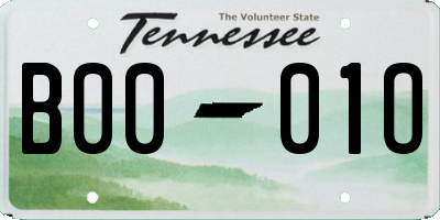 TN license plate B0001O