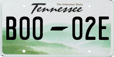 TN license plate B0002E