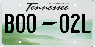 TN license plate B0002L